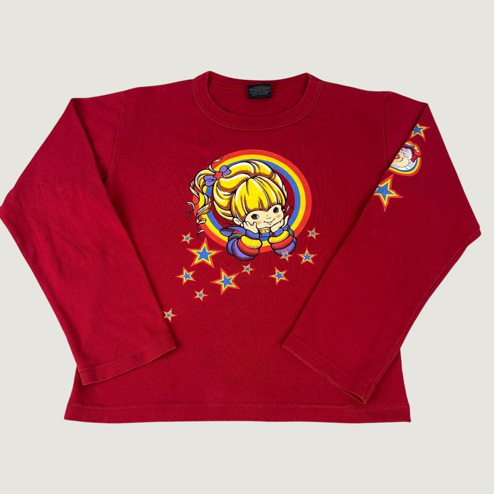 Vintage Rainbow Brite Changes Red Long Sleeve Graphic T-Shirt XL Kids Retro 80s